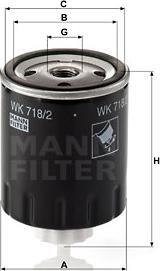 Mann-Filter WK 718/2 - Топливный фильтр autosila-amz.com
