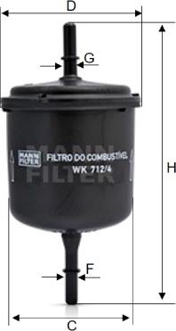 Mann-Filter WK 712/4 - Топливный фильтр autosila-amz.com
