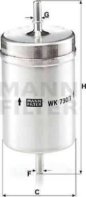 Mann-Filter WK 730/3 - Топливный фильтр autosila-amz.com