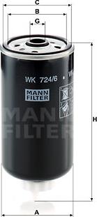 Mann-Filter WK 724/6 - Топливный фильтр autosila-amz.com