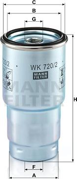Mann-Filter WK 720/2 x - Топливный фильтр autosila-amz.com