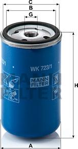 Mann-Filter WK 723/1 - фильтр топливный!\ Ikarus, Scania BUS/Irizar, Kockums 200/400-Serie, Moxy D/MT-Serie /5000 autosila-amz.com