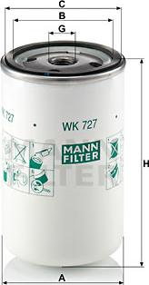 Mann-Filter WK 727 - Топливный фильтр autosila-amz.com
