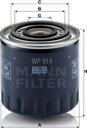 Mann-Filter WP 914 - Фильтр масл. autosila-amz.com