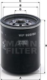 Mann-Filter WP 920/80 - Масляный фильтр autosila-amz.com