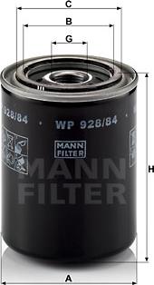 Mann-Filter WP 928/84 - Масляный фильтр autosila-amz.com
