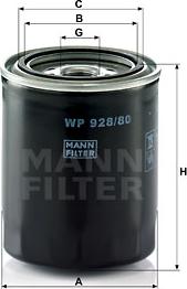 Mann-Filter WP 928/80 - Масляный фильтр autosila-amz.com