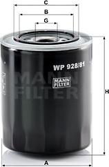 Mann-Filter WP 928/81 - Масляный фильтр autosila-amz.com