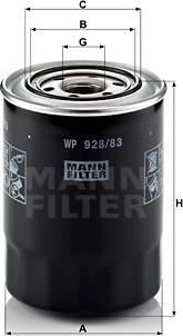 Mann-Filter WP 928/83 - Масляный фильтр autosila-amz.com