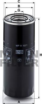 Mann-Filter WP 11 102/1-2 - Масляный фильтр autosila-amz.com