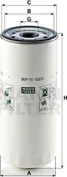 Mann-Filter WP 11 102/3 - Фильтр масляный с основным и вторичным потоком масла MANN-FILTER autosila-amz.com