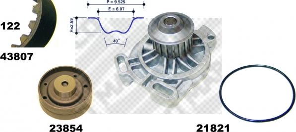 Mapco 41807 - Водяной насос + комплект зубчатого ремня ГРМ autosila-amz.com