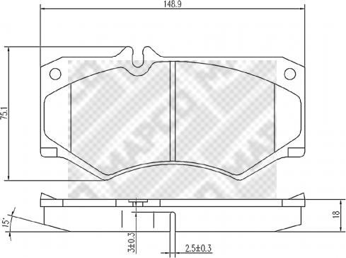 Mapco 6828 - Тормозные колодки, дисковые, комплект autosila-amz.com