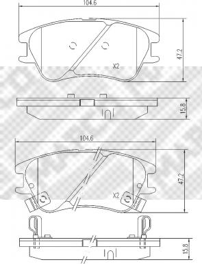 Mapco 6822 - Тормозные колодки, дисковые, комплект autosila-amz.com