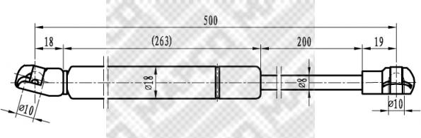 Mapco 20958 - Газовая пружина, капот autosila-amz.com