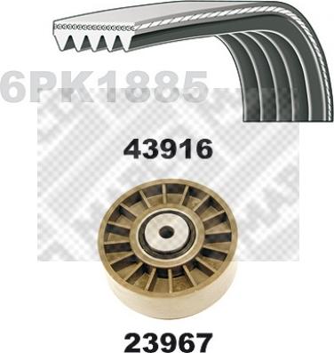 Mapco 23916 - Поликлиновый ременный комплект autosila-amz.com