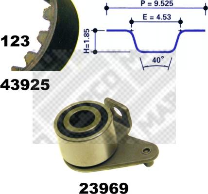 Mapco 23925 - Комплект зубчатого ремня ГРМ autosila-amz.com