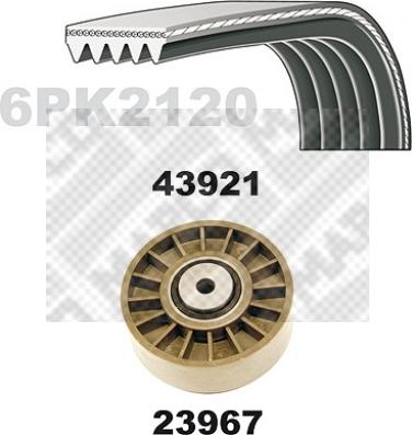 Mapco 23921 - Поликлиновый ременный комплект autosila-amz.com