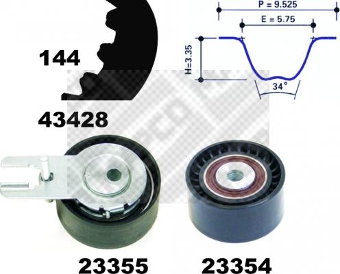 Mapco 23400 - Комплект зубчатого ремня ГРМ autosila-amz.com