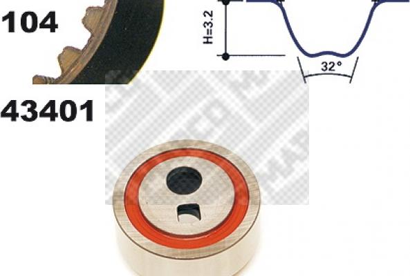 Mapco 23401 - Комплект зубчатого ремня ГРМ autosila-amz.com