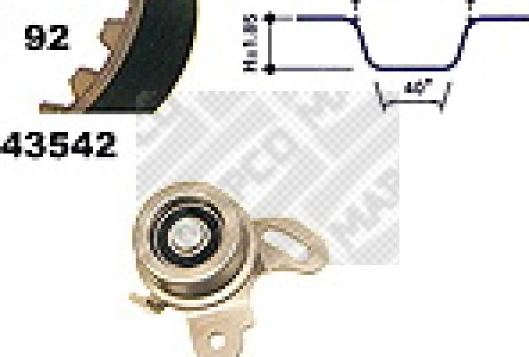 Mapco 23542 - Комплект ремня ГРМ autosila-amz.com