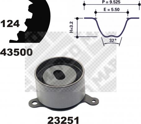 Mapco 23500 - Комплект зубчатого ремня ГРМ autosila-amz.com