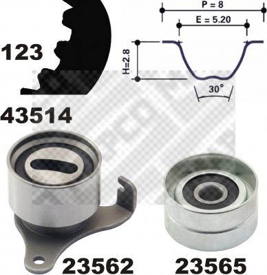 Mapco 23514 - Комплект зубчатого ремня ГРМ autosila-amz.com