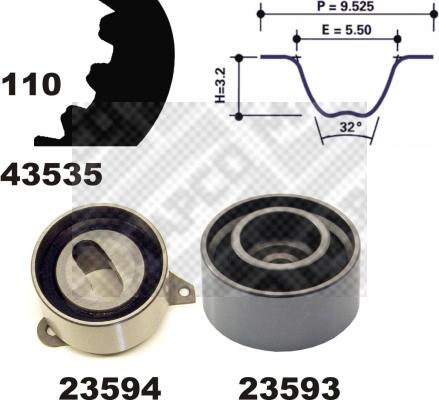 Mapco 23535 - Комплект зубчатого ремня ГРМ autosila-amz.com