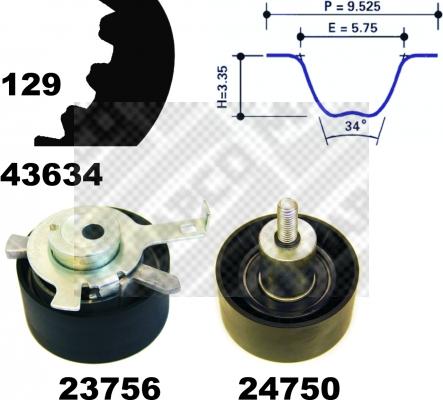 Mapco 23603 - Комплект зубчатого ремня ГРМ autosila-amz.com