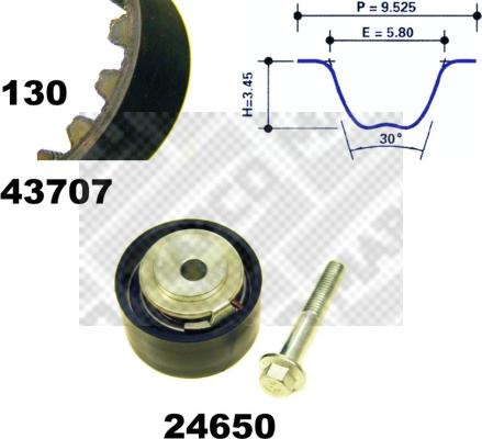 Mapco 23631 - Комплект зубчатого ремня ГРМ autosila-amz.com