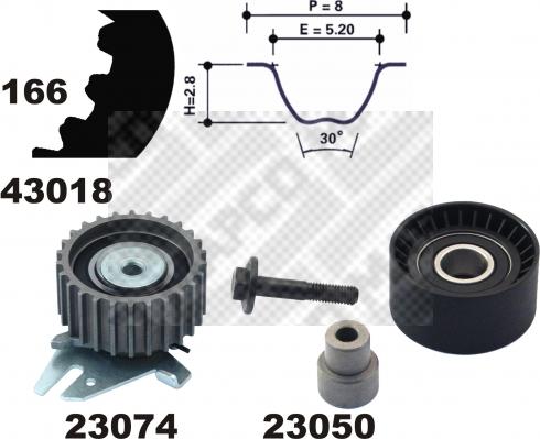 Mapco 23014 - Комплект зубчатого ремня ГРМ autosila-amz.com