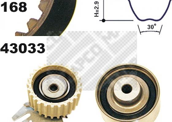 Mapco 23033 - Комплект зубчатого ремня ГРМ autosila-amz.com