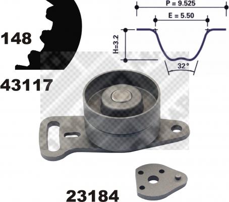 Mapco 23119 - Комплект зубчатого ремня ГРМ autosila-amz.com