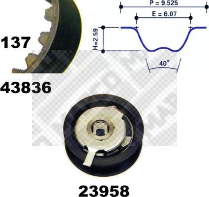 Mapco 23837 - Комплект зубчатого ремня ГРМ autosila-amz.com