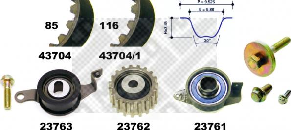 Mapco 23704 - Комплект зубчатого ремня ГРМ autosila-amz.com