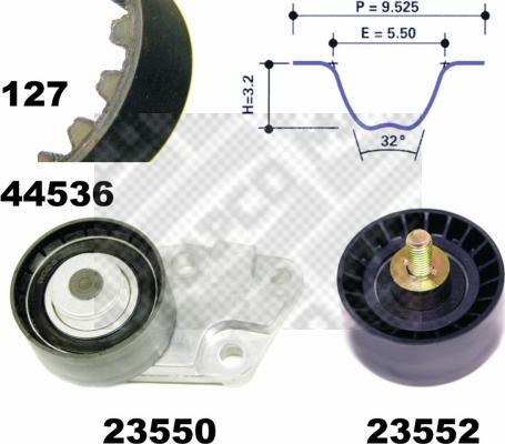 Mapco 73536 - Комплект зубчатого ремня ГРМ autosila-amz.com