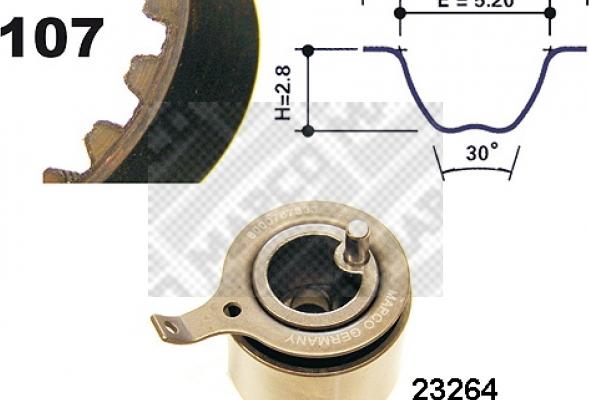 Mapco 73537 - Комплект зубчатого ремня ГРМ autosila-amz.com