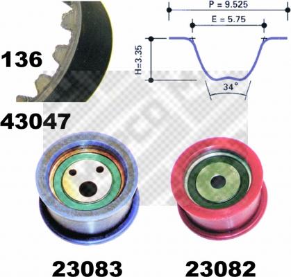 Mapco 73080 - Комплект зубчатого ремня ГРМ autosila-amz.com