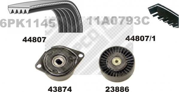 Mapco 73807 - Поликлиновый ременный комплект autosila-amz.com