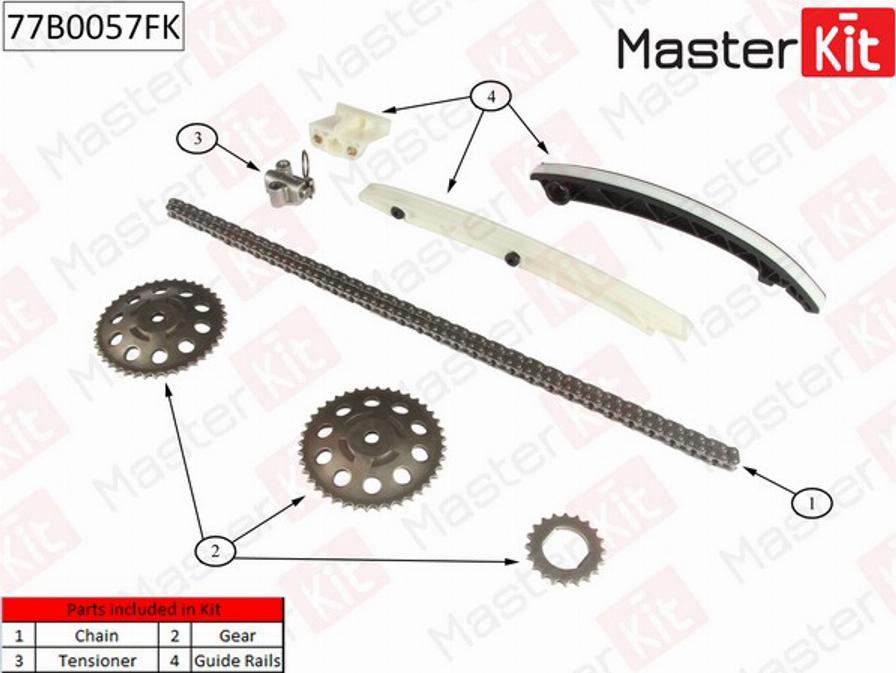 MasterKit 77B0057FK - Планка успокоителя, цепь привода autosila-amz.com