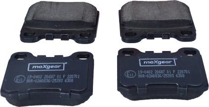 Maxgear 19-0402 - Тормозные колодки, дисковые, комплект autosila-amz.com