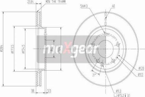 Maxgear 19-0723MAX - Тормозной диск autosila-amz.com