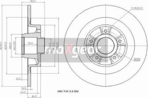 Maxgear 19-1978 - Тормозной диск autosila-amz.com