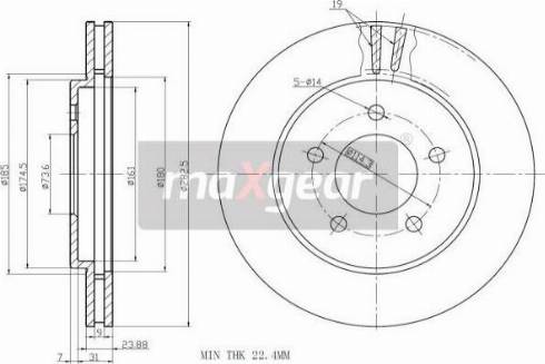 Maxgear 19-1004MAX - Тормозной диск autosila-amz.com