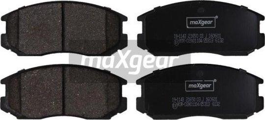 Maxgear 19-1143 - Тормозные колодки, дисковые, комплект autosila-amz.com