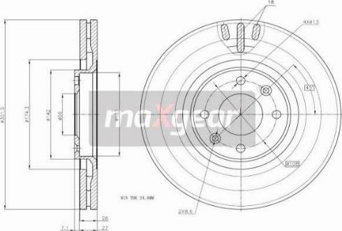 Maxgear 19-1875MAX - Тормозной диск autosila-amz.com