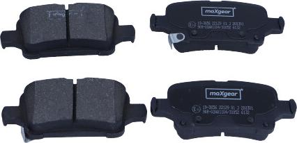 Maxgear 19-3656 - Тормозные колодки, дисковые, комплект autosila-amz.com