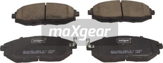 Maxgear 19-3004 - Тормозные колодки, дисковые, комплект autosila-amz.com