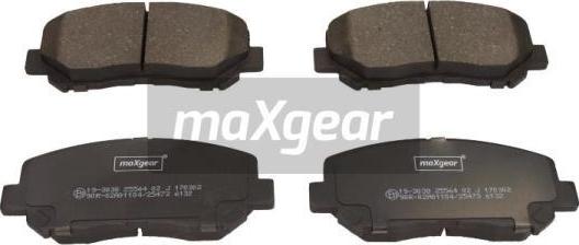 Maxgear 19-3038 - Тормозные колодки, дисковые, комплект autosila-amz.com