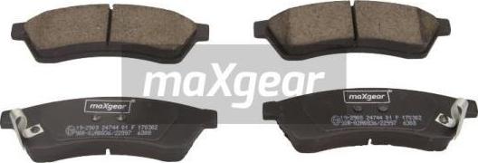 Maxgear 19-2908 - Тормозные колодки, дисковые, комплект autosila-amz.com